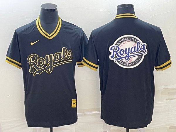 Men's Kansas City Royals Black Alternate Replica Team Logo Jersey