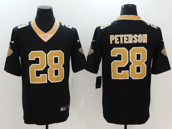 Men's New Orleans Saints Adrian Peterson #28 Black Game Jersey