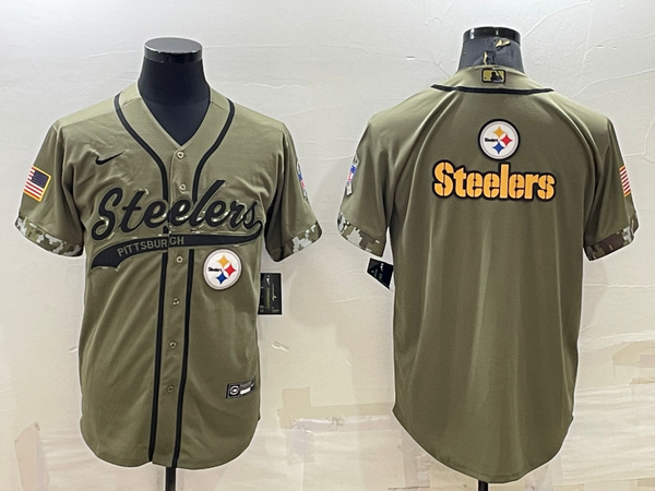 Men's Pittsburgh Steelers Olive 2022 Salute To Service Limited Jersey