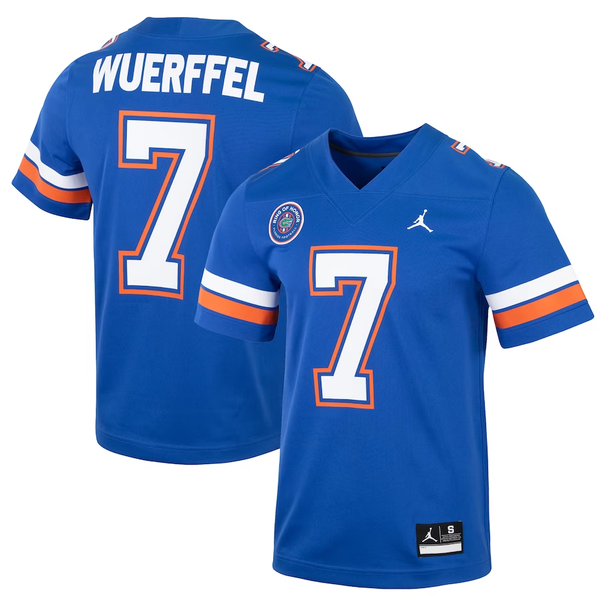 Men's Florida Gators Danny Wuerffel #7 Royal Player Game Jersey