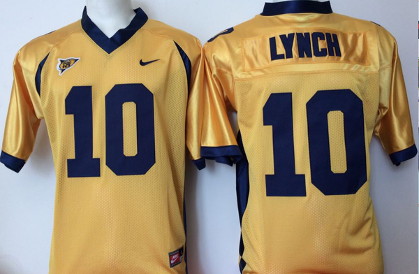 Men's California Golden Bears Marshawn Lynch #10 Yellow Player Game Jersey