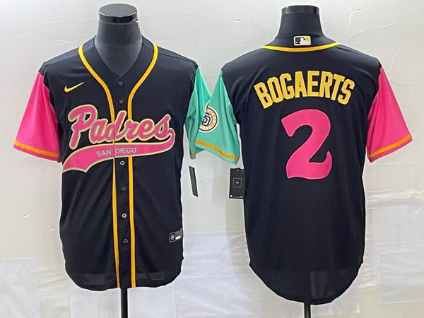 Men's San Diego Padres Xander Bogaerts #2 Black City Connect Replica Player Jersey Joint Edition