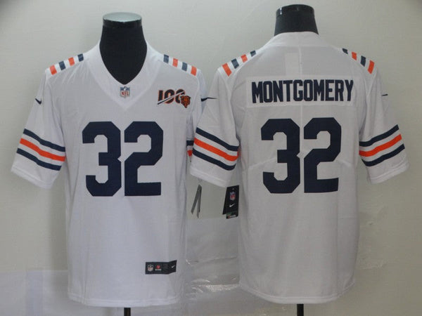 Men's Chicago Bears David Montgomery #32 White Game Jersey