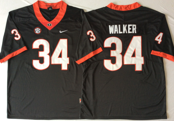 Men's Georgia Bulldogs Herschel Walker #34 Black Player Jersey