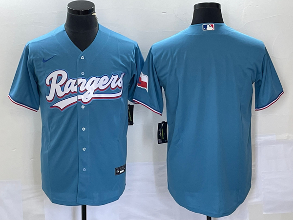 Men's Texas Rangers Blue Replica Blank Jersey