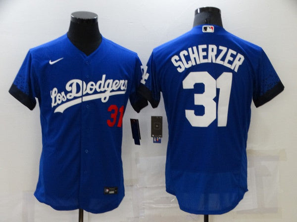 Men's Los Angeles Dodgers Max Scherzer #31 Blue Replica Baseball Jersey