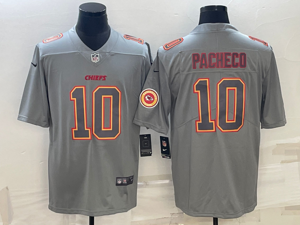 Men's Kansas City Chiefs Isiah Pacheco #10 Grey Game Jersey