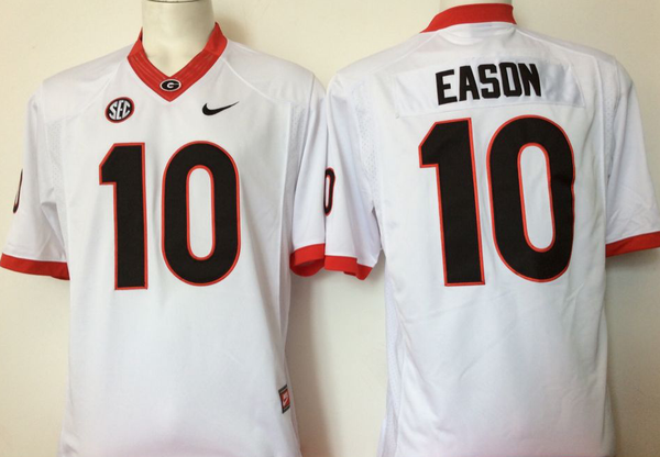 Men's Georgia Bulldogs Jacob Eason #10 White Player Game Jersey