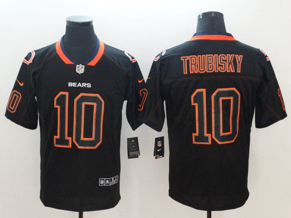 Men's Chicago Bears #10 Mitch Trubisky Black Team Game Jersey