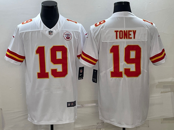 Men's Kansas City Chiefs Kadarius Toney #19 White Game Jersey