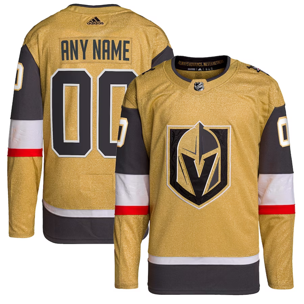 Men's Vegas Golden Knights Gold Home Primegreen Authentic Custom Jersey