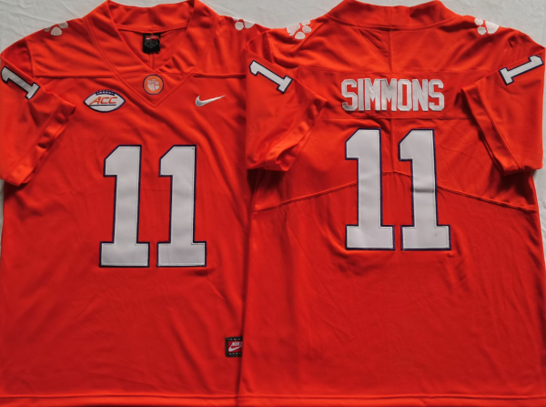 Men's Clemson Tigers Isaiah Simmons #11 Orange Game Jersey