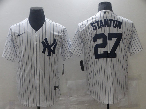 Men's New York Yankees Giancarlo Stanton #27 White Replica Baseball Jersey