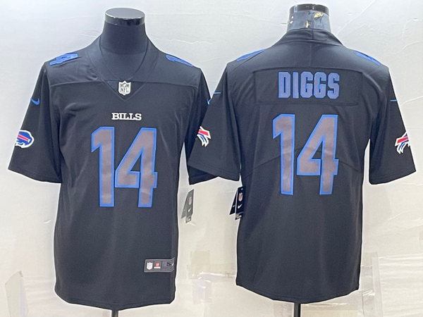 Men's Buffalo Bills Stefon Diggs #14 Black Team Game Jersey