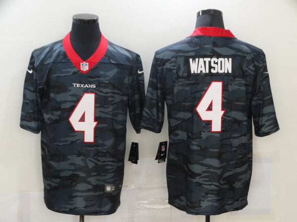 Men's Houston Texans Deshaun Watson #4 Gray Camouflage Game Jersey