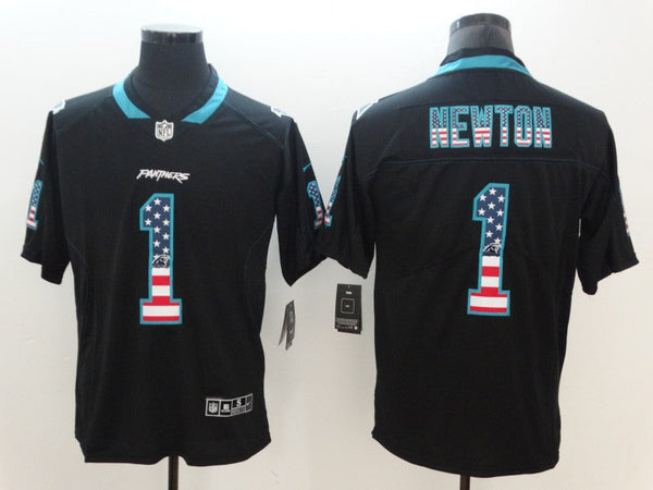 Men's Carolina Panthers Cam Newton #1 Black Authentic Game Jersey