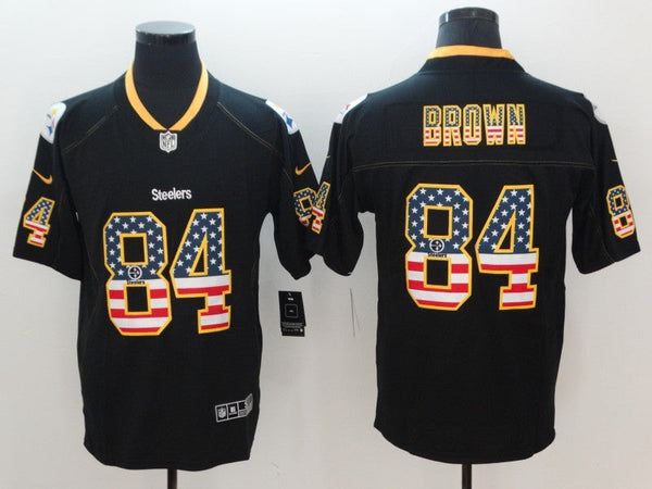 Men's Pittsburgh Steelers Antonio Brown #84 Black Alternate Game Jersey