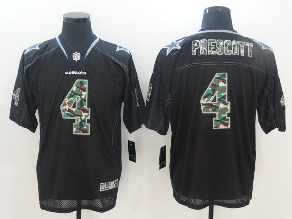 Men's Dallas Cowboys #4 Dak Prescott Black Authentic Game Jersey