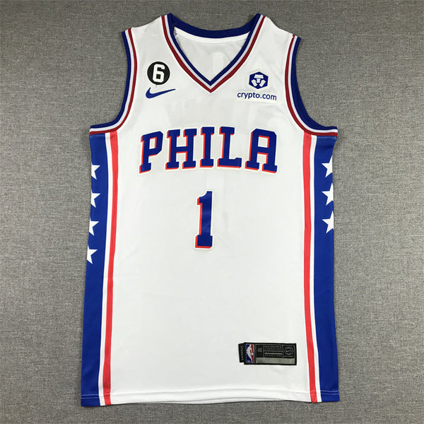 Men's Philadelphia 76ers James Harden #1 White 2022/23 Swingman Jersey - Association Edition