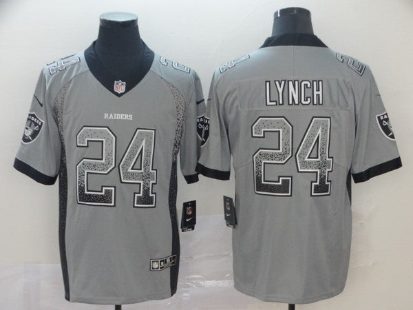 Men's Las Vegas Raiders Marshawn Lynch #24 Gray Game Player Jersey