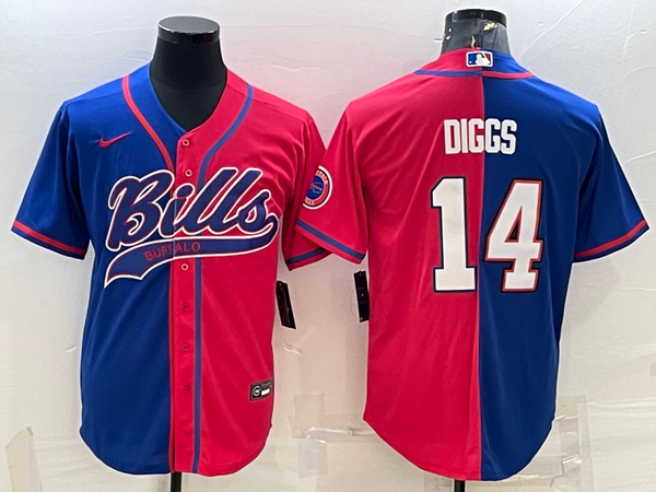 Men's Buffalo Bills Stefon Diggs #14 Royal/Red Game Jersey Joint Edition