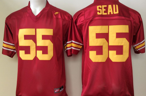 Men's USC Trojans Junior Seau #55 Cardinal Alumni Player Jersey