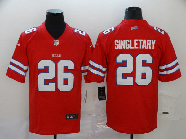 Men's Buffalo Bills Devin Singletary #26 Red Game Player Jersey