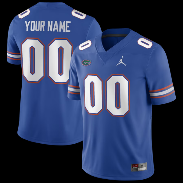 Men's Florida Gators Royal  Football Custom Game Jersey