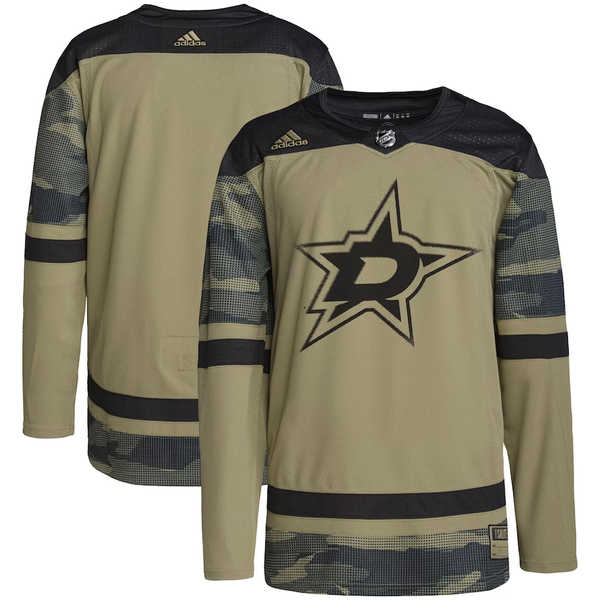 Men's Dallas Stars Camo Military Appreciation Team Authentic Practice Blank Jersey