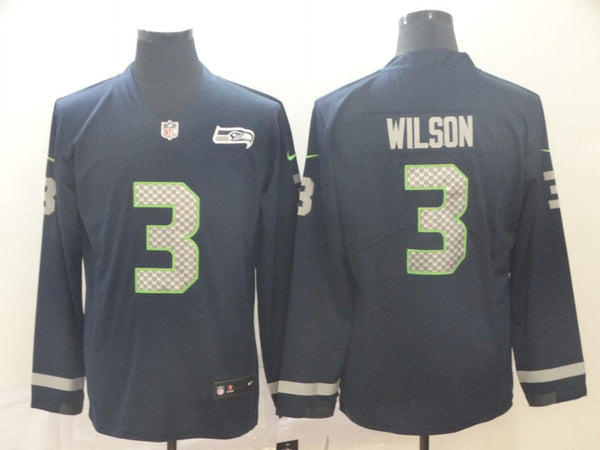 Men's Seattle Seahawks Russell Wilson #3 Navy Game Player Jersey