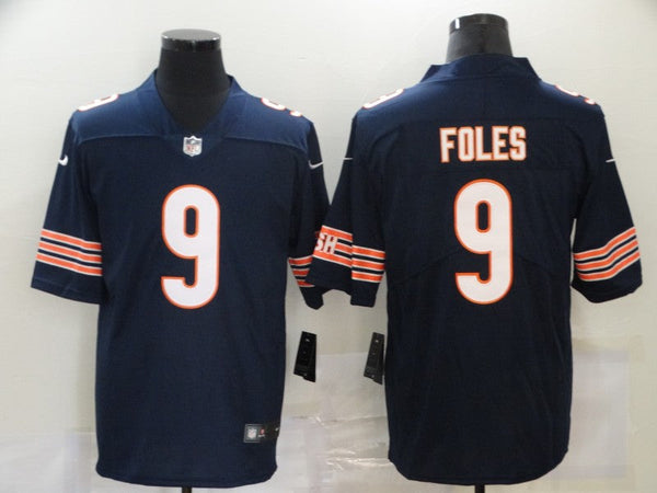 Men's Chicago Bears Nick Foles #9 Navy Game Jersey