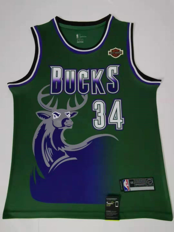 Men's Milwaukee Bucks Giannis Antetokounmpo #34 NBA Replica Player Jersey - Retro Green