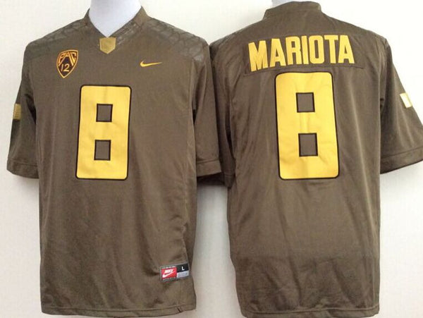 Men's Oregon Ducks Marcus Mariota #8 Brown Player Game Jersey