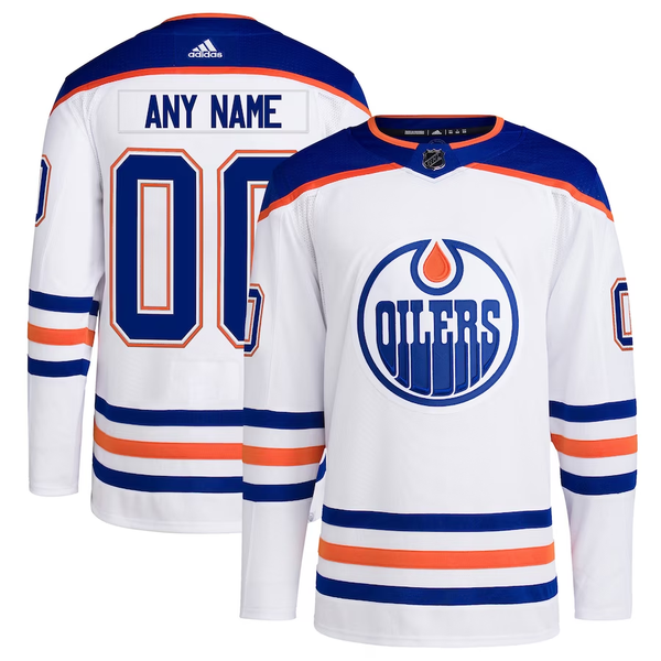 Men's Edmonton Oilers White Away Primegreen Authentic Pro Custom Jersey