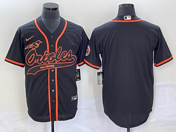 Men's Baltimore Orioles Black Replica Blank Jersey Joint Edition