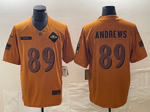 Men's Baltimore Ravens Mark Andrews #89 Brown 2023 Salute To Service Limited Jersey