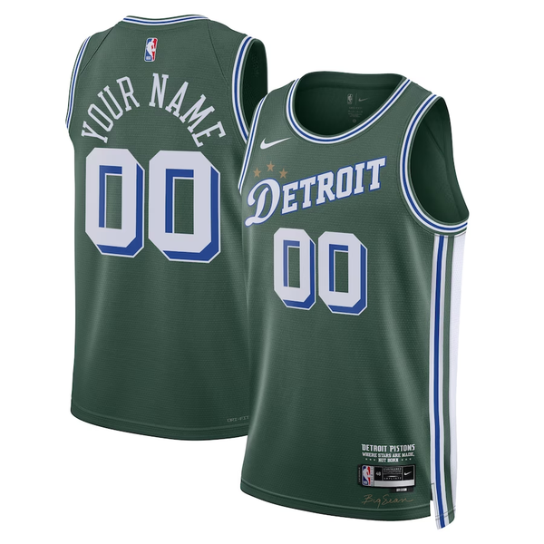 Men's Detroit Pistons Green 2022/23 Swingman Custom Jersey - City Edition