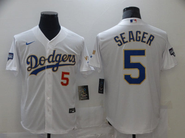 Men's Los Angeles Dodgers Corey Seager #5 White Stitched Jersey