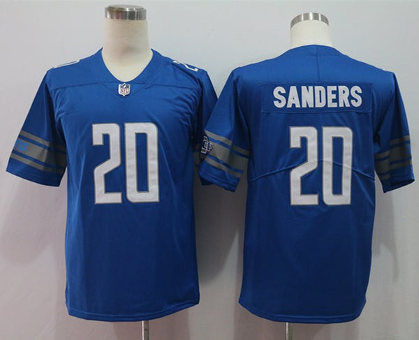 Men's Detroit Lions Barry Sanders #20 Blue Game Retired Player Jersey