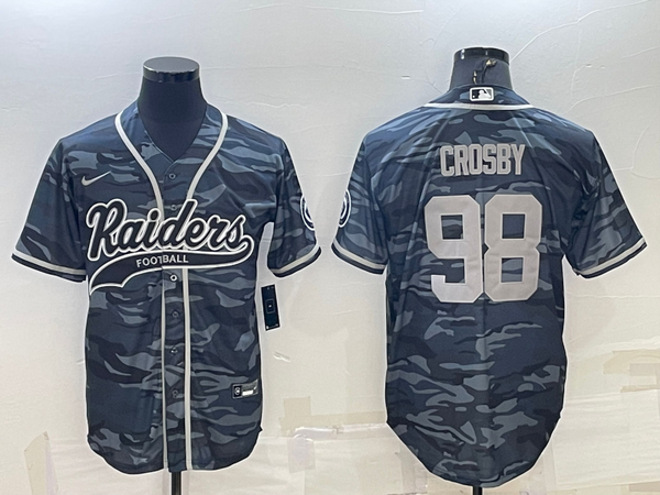 Men's Las Vegas Raiders Maxx Crosby #98 Grey Camouflage Game Jersey Joint Edition