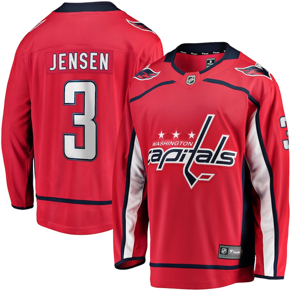 Men's Washington Capitals Nick Jensen #3 Red Breakaway Player Jersey