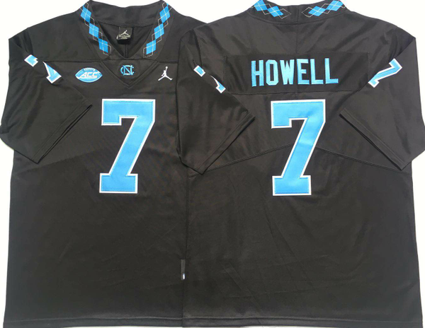 Men's North Carolina Tar Heels Sam Howell #7 Black Player Game Jersey