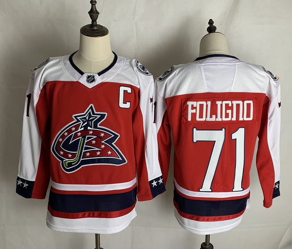 Men's Columbus Blue Jackets Nick Foligno #71 Red Breakaway Player Jersey