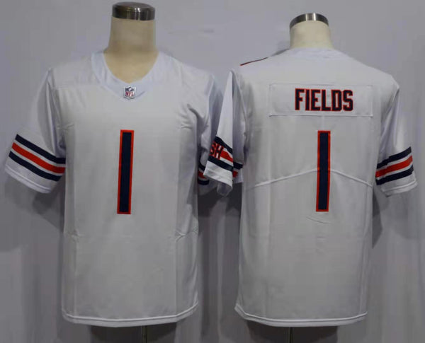 Men's Chicago Bears Justin Fields #1 White Player Game Jersey