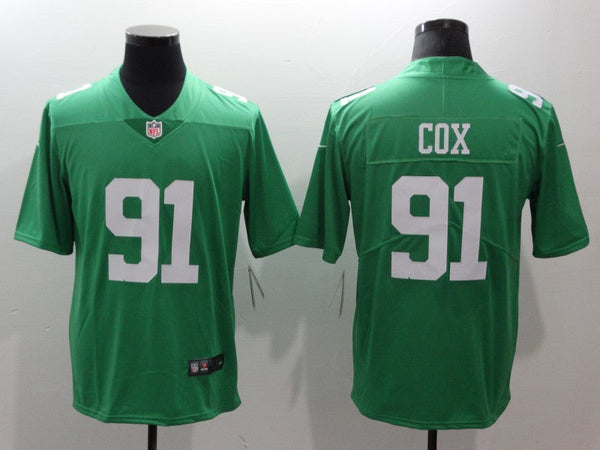 Men's Philadelphia Eagles Fletcher Cox #91 Green Game Jersey