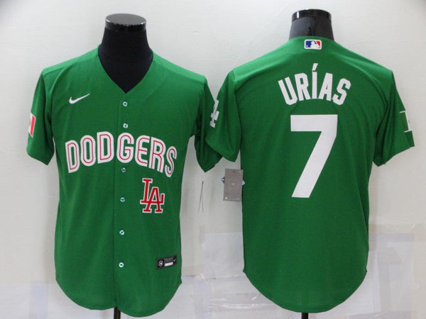 Men's Los Angeles Dodgers Julio Urias #7 Green Replica Baseball Jersey