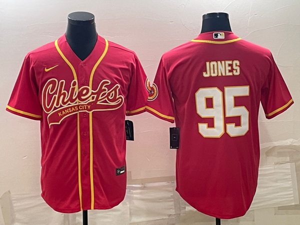 Men's Kansas City Chiefs Chris Jones #95 Red Game Jersey Joint Edition