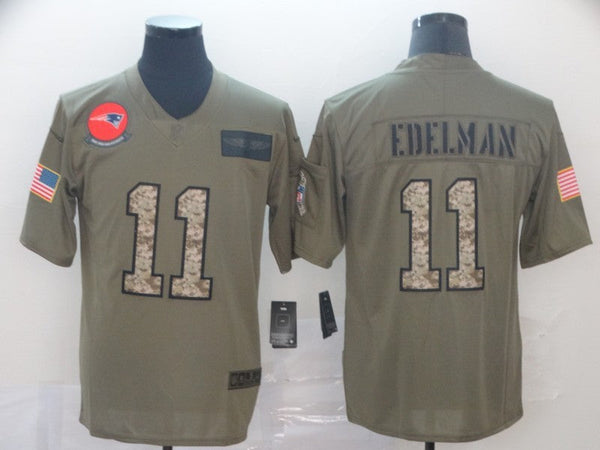 Men's New England Patriots Julian Edelman #11 Brown Player Game Jersey