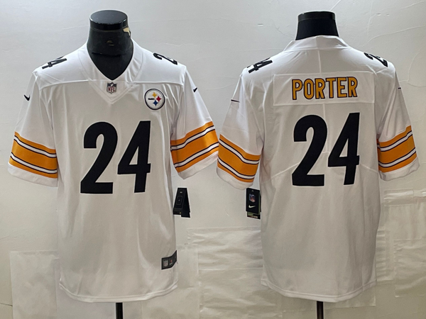 Men's Pittsburgh Steelers Joey Porter Jr. #24 White Player Jersey