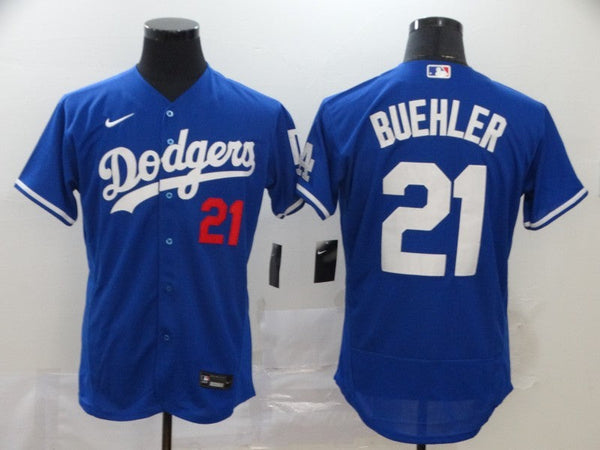 Men's Los Angeles Dodgers Walker Buehler #21 Blue Replica Baseball Jersey